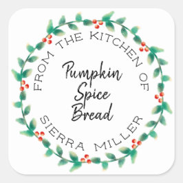 Helgdag Holly Wandeans Kitchen Treats Gift-etikett Fyrkantigt Klistermärke