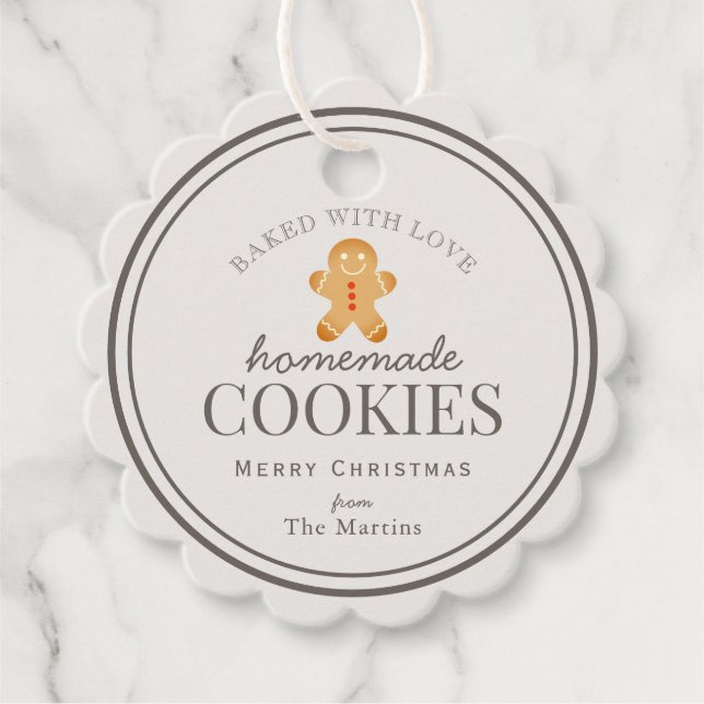 Helgdag Homemade Cookies Pepparkaksgubbe Gåvor Etiketter (Framsida)