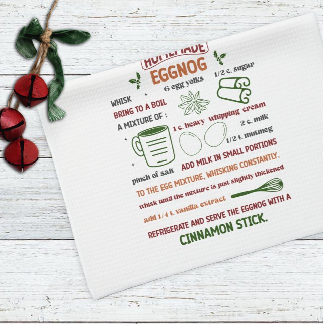 Helgdag Homemade Eggnog Recipe jul Kökshandduk (Skapare uppladdad)