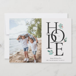 Helgdag Hope Modern Botanical Berry Photo Julkort