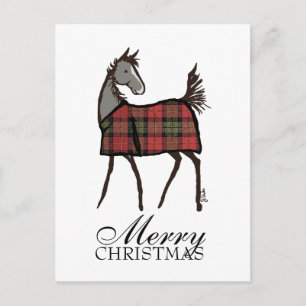 Helgdag Horse Foal med Blanket-jul Helg Vykort