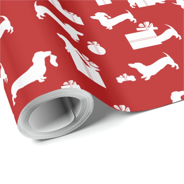 Helgdag Hounds Dachshund jul Presentpapper (Rullad Hörn)