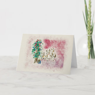 Helgdag Hounds Hund Puppy-julhälsningskort Helgkort