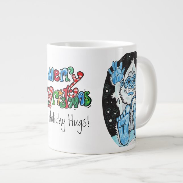 Helgdag Hugs Yeti~specialty mugg Jumbo Mugg (Framsida höger)