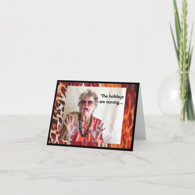 Helgdag Humous Tinsel i ett triangelhälsningskort Kort (Framsida)