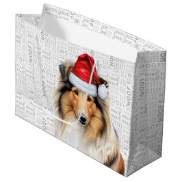 Helgdag Hund älskare Woof Ord under julkollie