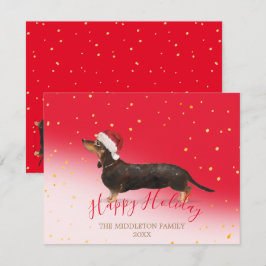 Helgdag Hund Dachshund Guld Red Säsong Hälsning