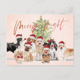 Helgdag Hundälskare God Santa Hat Vykort