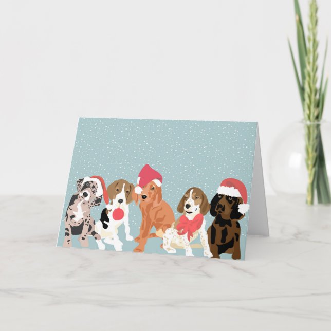 Helgdag-hundvalpar (blank inuti) helgkort (Framsida)