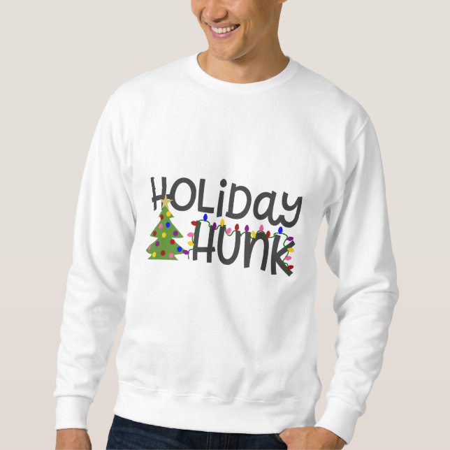 Helgdag Hunk Man's jul Sweatshirt (Framsida)