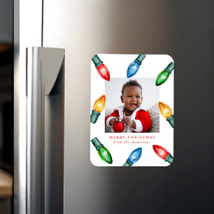 Helgdag i färgat vattenfärgsfoto jul Ljus Magnet
