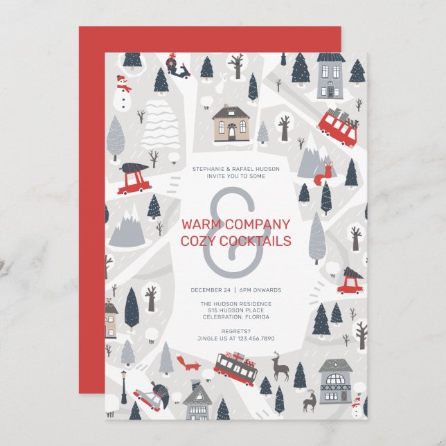 Helgdag i inbjudan till City julfest (Fram/baksida)