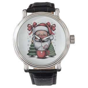 Helgdag i julrödcoquette Santa Julafton Armbandsur