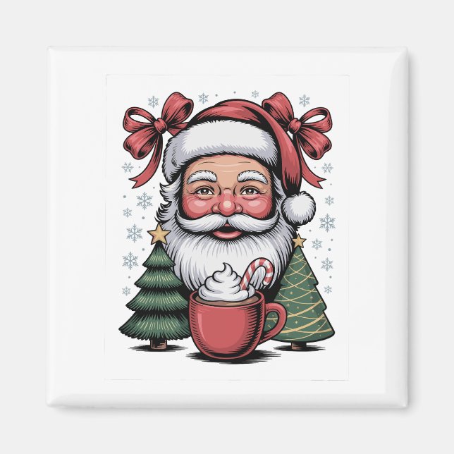 Helgdag  i julrödcoquette Santa Julafton Magnet (Framsidan)