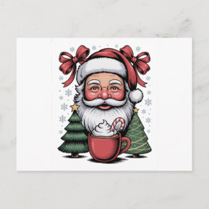 Helgdag i julrödcoquette Santa Julafton Vykort