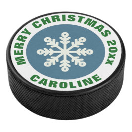 Helgdag Ice Hockey Puck/ jul Snowflake
