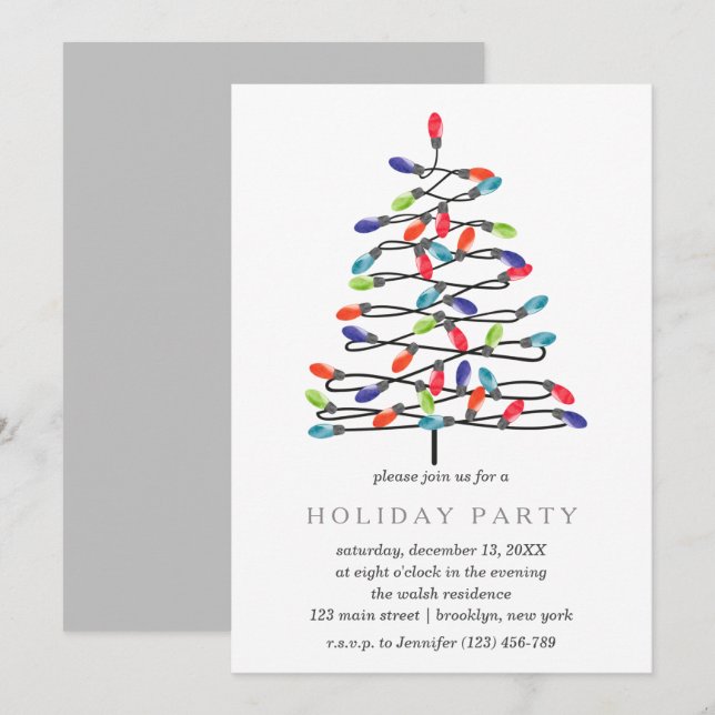 Helgdag inbjudan till julfest (Fram/baksida)