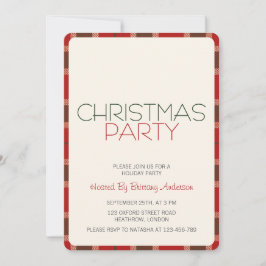 Helgdag inbjudan till julfest Tartan Play