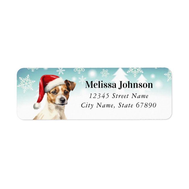 Helgdag Jack Russel Terrier Returetiketters Returadress Etikett (Framsidan)