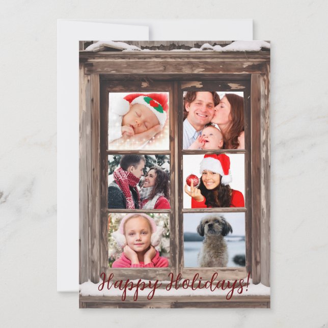 Helgdag Jordbrukets vinterfönster 6 Bild Julkort (Framsida)