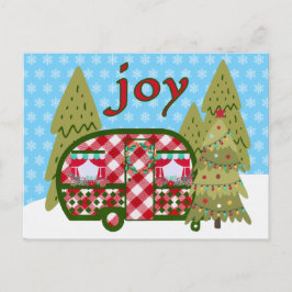 Helgdag Joy Cheerful Vintage Camper Trailer Helg Vykort