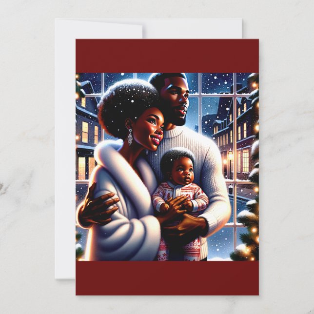 Helgdag Joy: En ung familjs julköp A Julkort (Framsida)