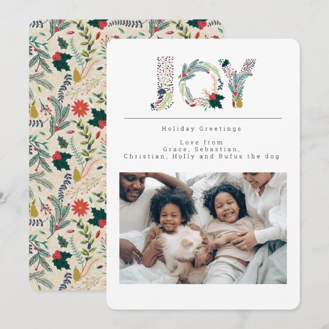 Helgdag Joy Photo Personlig Card Inbjudningar (Fram/baksida)