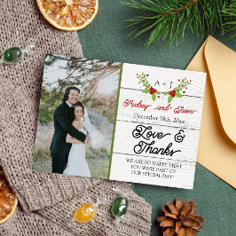 Helgdag Joy Poinsettia Winter Wood Tack Kort