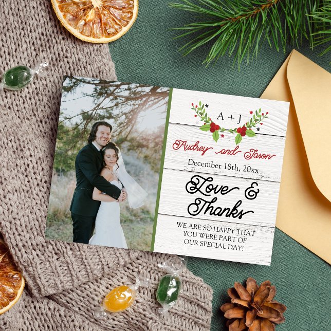 Helgdag Joy Poinsettia Winter Wood Tack Kort (Skapare uppladdad)