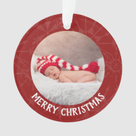 Helgdag Jul 2 Fotoår Röd snöflinga