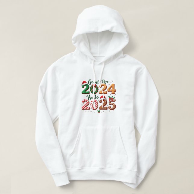 Helgdag Jul Adjö 2024 Hej 2025 Hoodie (Design framsida)