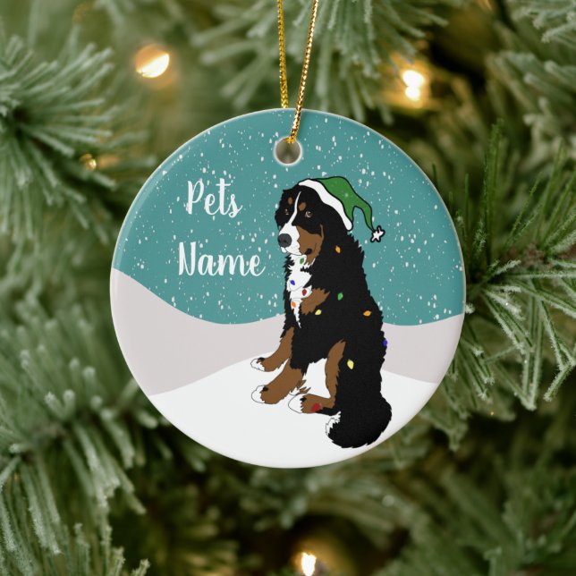 Helgdag jul Bernese Mountain Hund Ceramic Orn Julgransprydnad Keramik (Träd)