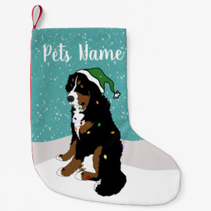 Helgdag jul Bernese Mountain Hund Small Chris Liten Julstrumpa