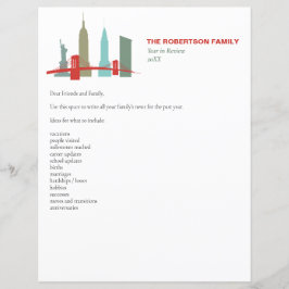 Helgdag jul Brev Template New York Skyline