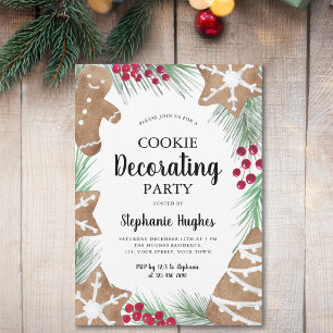 Helgdag jul Cookie Decoration Party Inbjudningar
