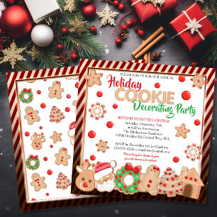 Helgdag jul Cookie Decoration Party Inbjudningar