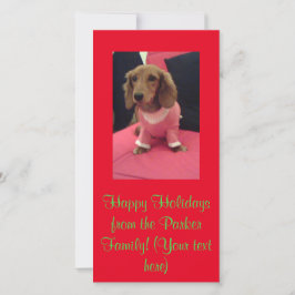 Helgdag jul Dachshund Red Grönt Julkort