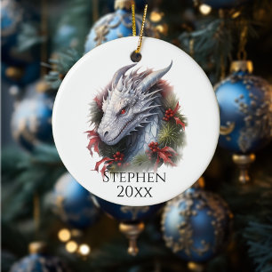 Helgdag jul Fantasy Dragon Julgransprydnad Keramik