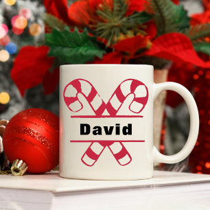 Helgdag jul för korsade Polkagrisar Kaffemugg