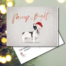 Helgdag jul French Bull Dog Merry Bright