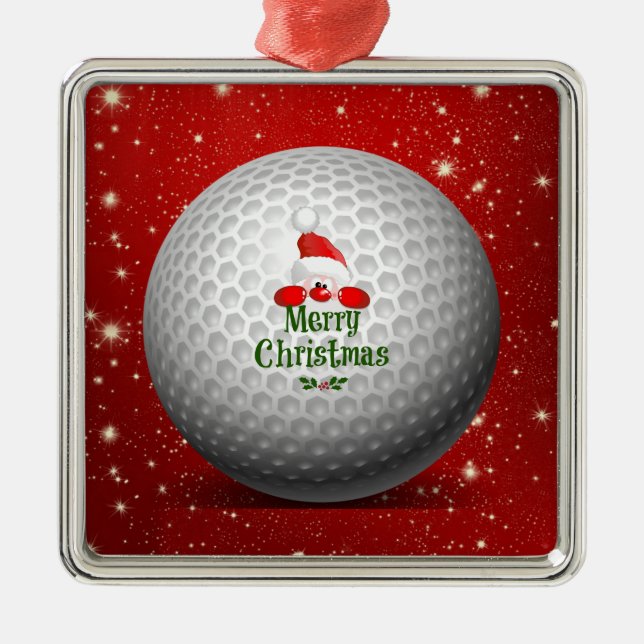 Helgdag jul Golf Santa Design Julgransprydnad Metall (Framsidan)