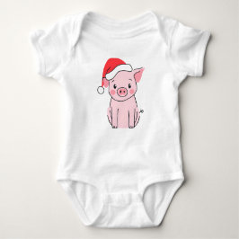 Helgdag jul Gris med Santa Hat T Shirt