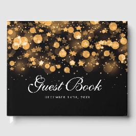 Helgdag jul Guld Sparkling Stars Guest Bok