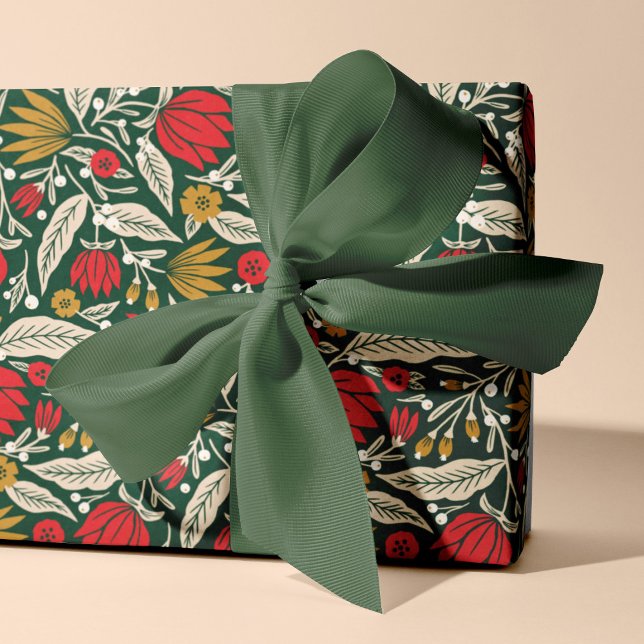 Helgdag Jul i den moderna folkliga Blommigten Presentpapper (Skapare uppladdad)