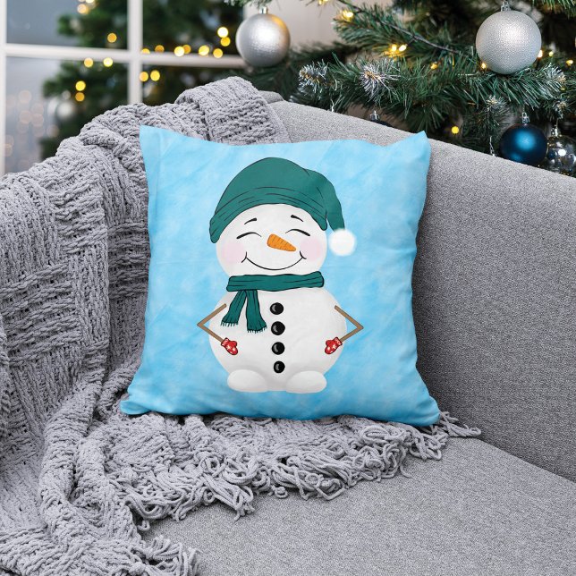 Helgdag jul i festliga Snögubbar Kudde (Skapare uppladdad)