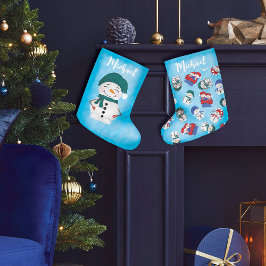 Helgdag jul i festliga Snögubbar Stor Julstrumpa