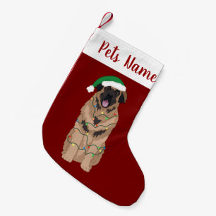 Helgdag jul Leonberger   Liten Julstrumpa