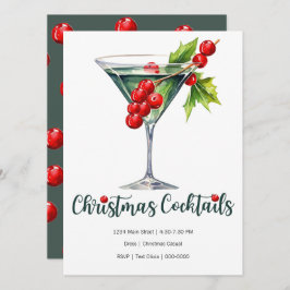 Helgdag jul med glas och Berries Julkort