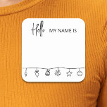 Helgdag-jul - minimalistiskt Namn bricka Party Fyrkantigt Klistermärke<br><div class="desc">*** Köp Avslutat Projektionsyta när du använder det här klistermärket som namn bricka*** Denna utformning kan vara personlig i det område som tillhandahålls genom att ändra foto och/eller text. Du kan också anpassa den genom att klicka på Anpassa den här mallen och sedan välja klicka för att anpassa ytterligare alternativ...</div>