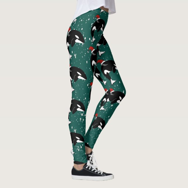 Helgdag jul Orca Killer Whale Leggings (Höger)